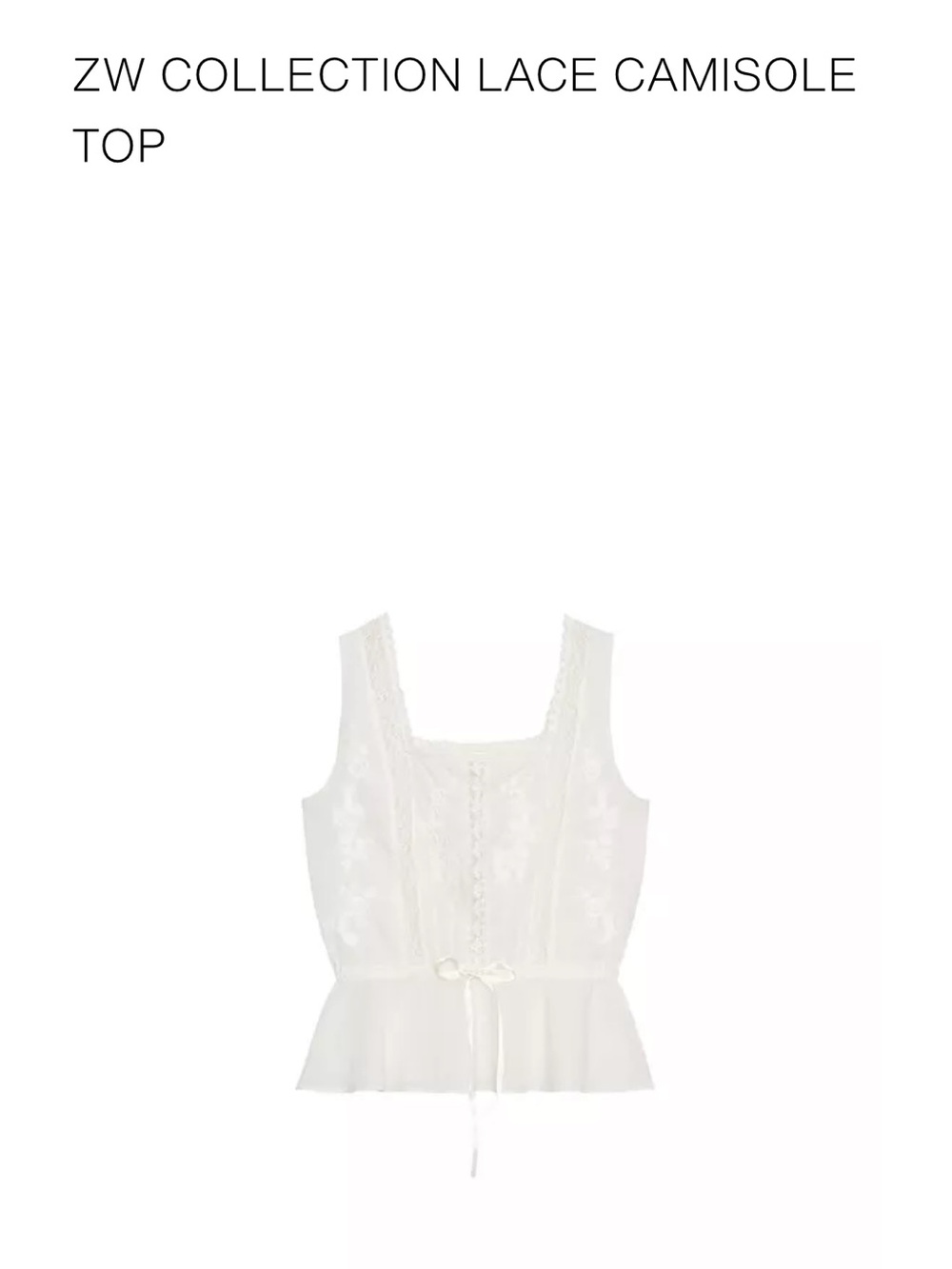 ZW COLLECTION LACE CAMISOLE TOP Size S
